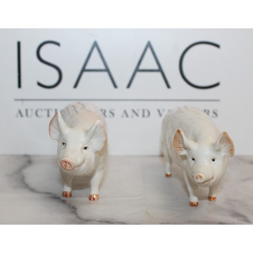 117 - 2 x Beswick Pigs (Boar And Sow) 
Length 17cm
Collection Only