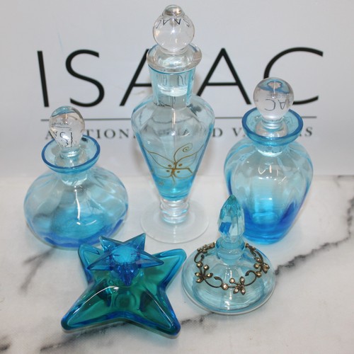 230 - 5 x Collectable Glass Perfume Bottles/Containers Tallest 17cm One With Contents
Collection Only