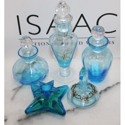 230 - 5 x Collectable Glass Perfume Bottles/Containers Tallest 17cm One With Contents
Collection Only