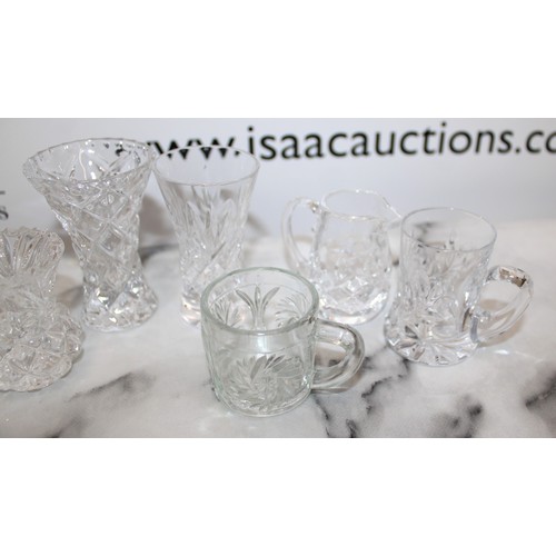 233 - Quantity Of Crystal Glass Items Tallest-8.5cm Inc- Vases/ Trinket Pots/ Jugs/Cups/Etc
Collection Onl... 