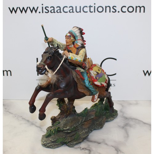 122 - 3 x Indian Braves On Horse Back And Other
Tallest 26cm