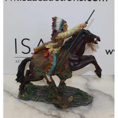 122 - 3 x Indian Braves On Horse Back And Other
Tallest 26cm