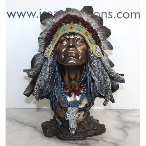 125 - Indian Head Bust With Headdress
Slight Damage Shown In Picture
Height 27cm