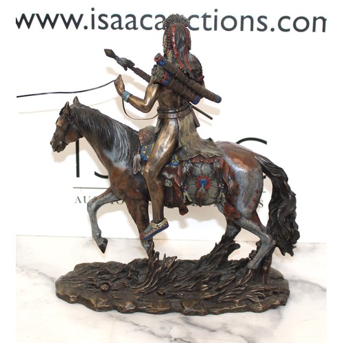 31 - 3 x Indian Warriors One On Horseback
Tallest 37cm