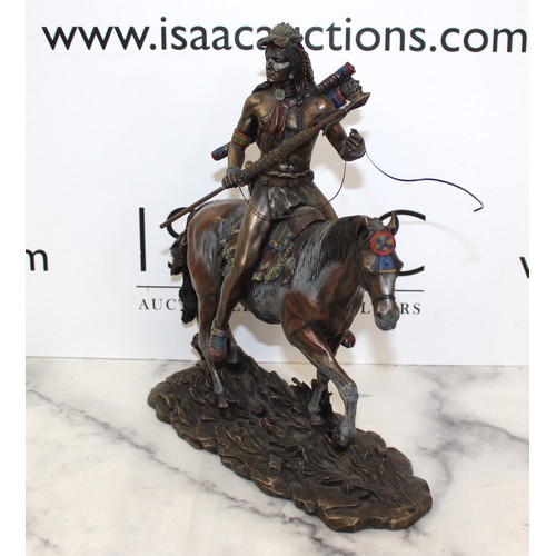 31 - 3 x Indian Warriors One On Horseback
Tallest 37cm