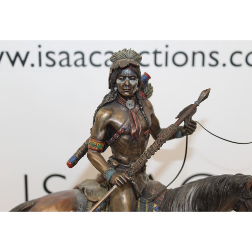 31 - 3 x Indian Warriors One On Horseback
Tallest 37cm