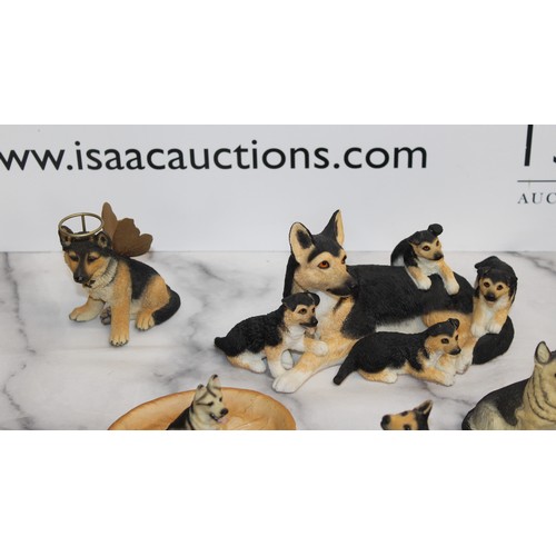 128 - A Collection Of German Shepard Figures Various Conditions
Length Of Largest 21cm 
COLLECTION ONLY