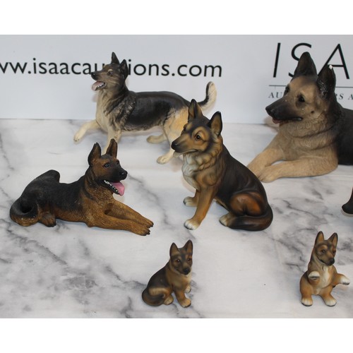 129 - A Collection Of German Shepard Figures Various Conditions 
Dimensions Of Largest 25cm x 15cm
COLLECT... 