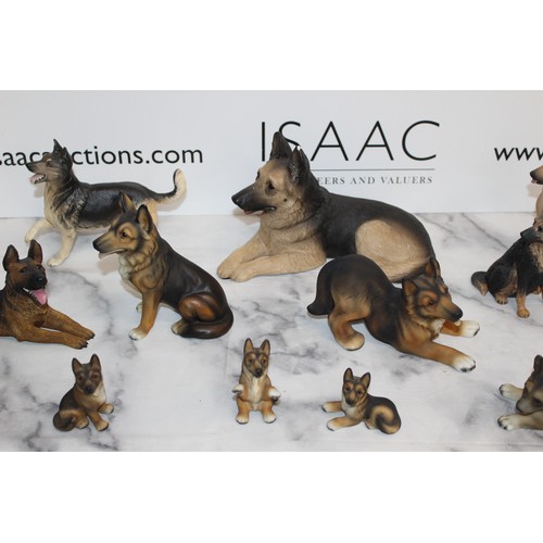 129 - A Collection Of German Shepard Figures Various Conditions 
Dimensions Of Largest 25cm x 15cm
COLLECT... 