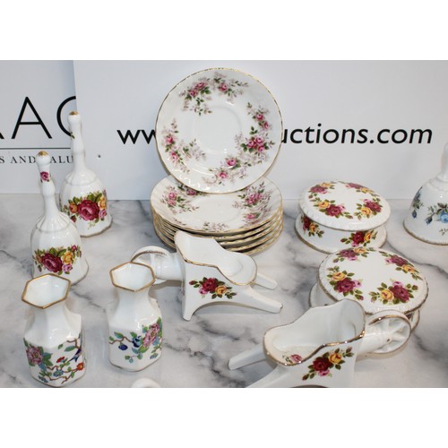 216 - A Quantity Of, Cottage Rose, Derby Posies And Royal Albert items