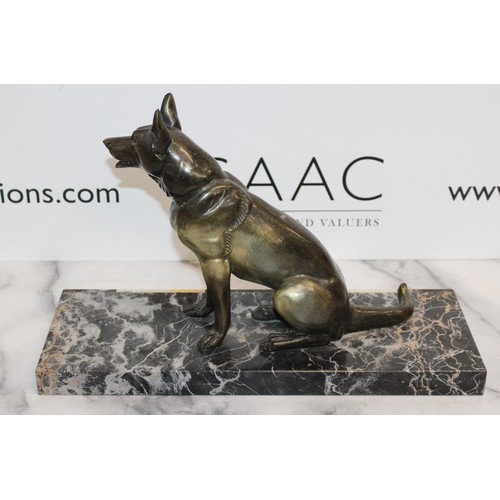 35 - Art Deco German Shepard On Marble Plinth Artist L Roachard
Measurements 41cm x 26cm