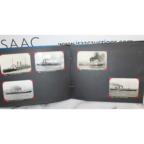 136 - Two Albums Containing Photographs of Passenger and Military Vessels