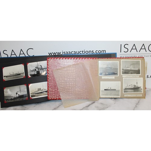 136 - Two Albums Containing Photographs of Passenger and Military Vessels