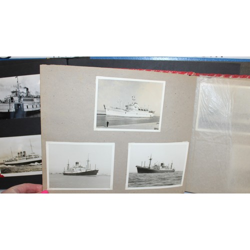 136 - Two Albums Containing Photographs of Passenger and Military Vessels