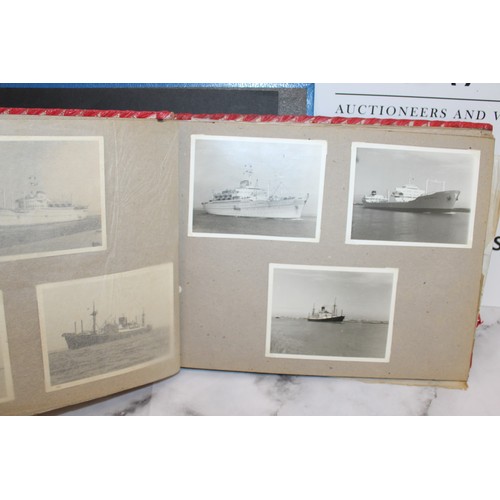 136 - Two Albums Containing Photographs of Passenger and Military Vessels