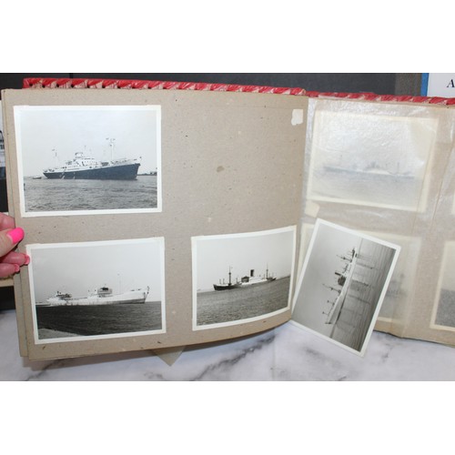 136 - Two Albums Containing Photographs of Passenger and Military Vessels