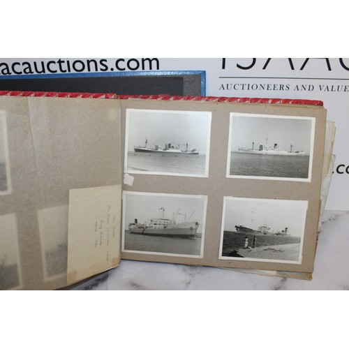 136 - Two Albums Containing Photographs of Passenger and Military Vessels