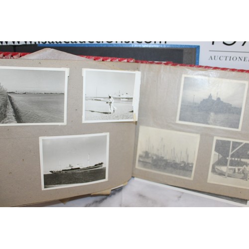 136 - Two Albums Containing Photographs of Passenger and Military Vessels