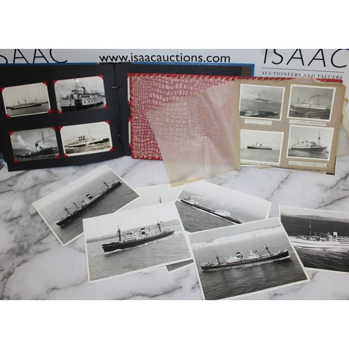 136 - Two Albums Containing Photographs of Passenger and Military Vessels