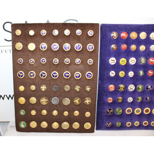 138 - Quantity of Collectable Uniform Buttons on Boards