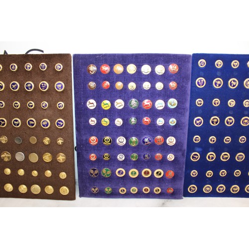 138 - Quantity of Collectable Uniform Buttons on Boards