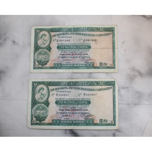 367 - 2 x Collectable Ten Dollar Hong Kong Notes