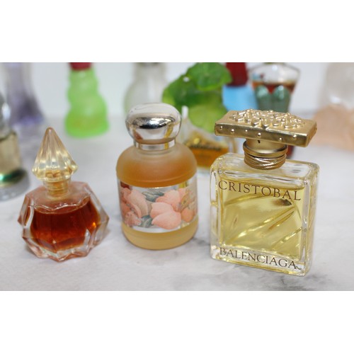 151 - A Selection Of Collectable Miniature Perfume Bottles Majority Contain Perfume Tallest:9.5cm