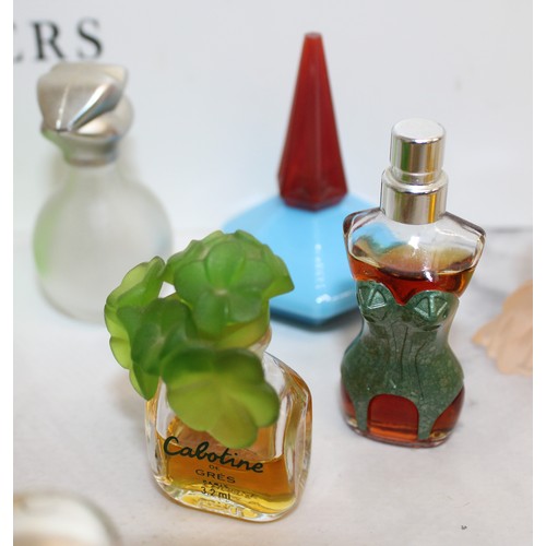 151 - A Selection Of Collectable Miniature Perfume Bottles Majority Contain Perfume Tallest:9.5cm