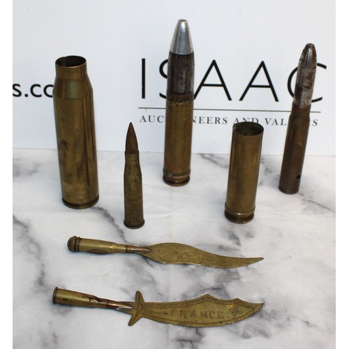 164 - Military Artillery Shells/Bullets And Trench Art Tallest 20cm