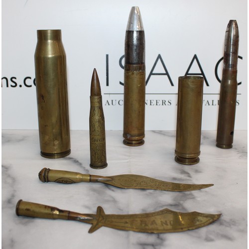 164 - Military Artillery Shells/Bullets And Trench Art Tallest 20cm