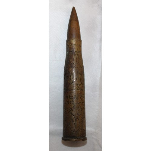 164 - Military Artillery Shells/Bullets And Trench Art Tallest 20cm