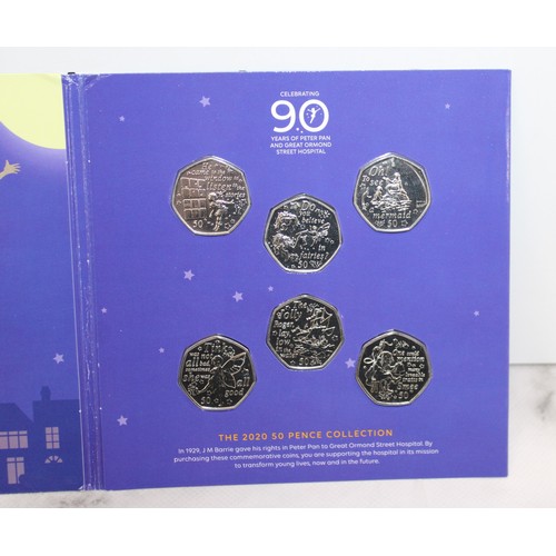 383 - 2020 The Peter Pan Isle Of Man 50 Pence BU Collection 6 Coin Set