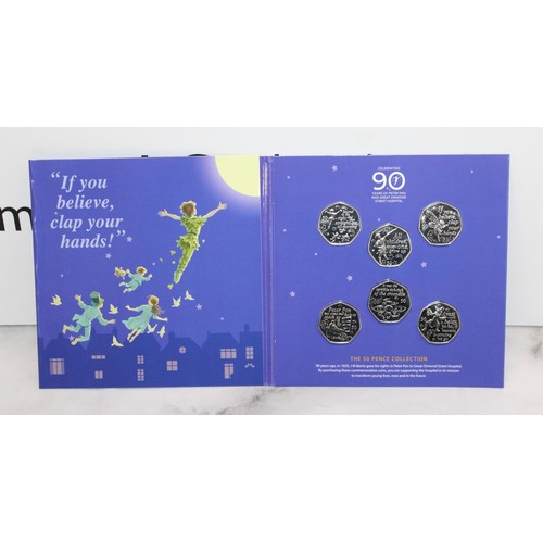 384 - 2019 The Peter Pan Isle Of Man 50 Pence BU Collection 6 Coin Set