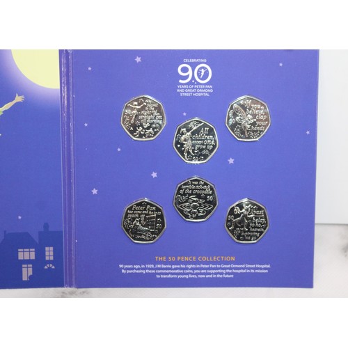 384 - 2019 The Peter Pan Isle Of Man 50 Pence BU Collection 6 Coin Set