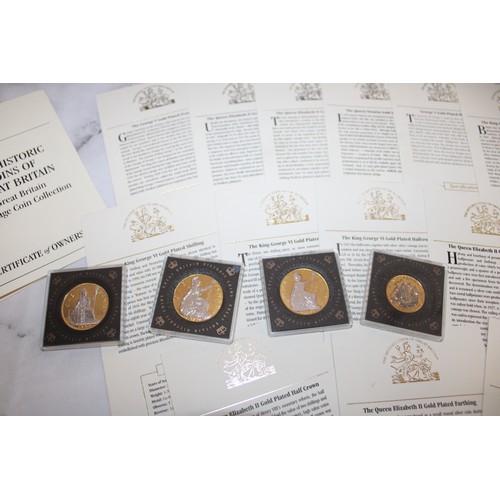 386 - The Historic Coins Of Great Britain Gold Plated Heritage Collection In A Box