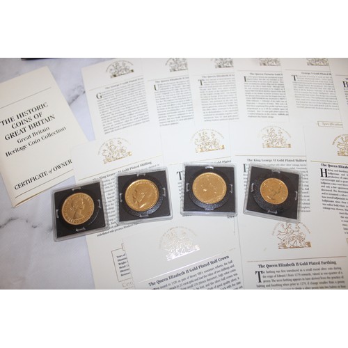 386 - The Historic Coins Of Great Britain Gold Plated Heritage Collection In A Box