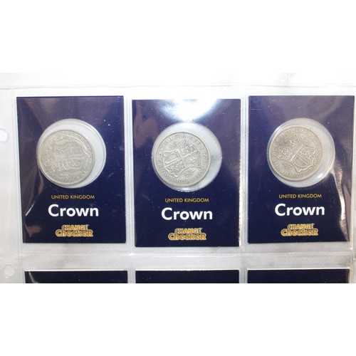 387 - 8  Silver Crowns On Change Checker Cards