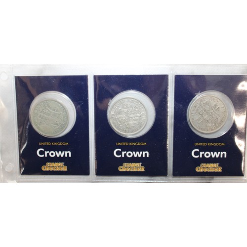 387 - 8  Silver Crowns On Change Checker Cards