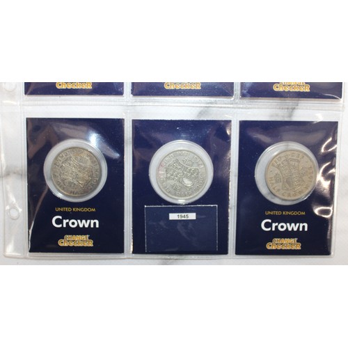 387 - 8  Silver Crowns On Change Checker Cards