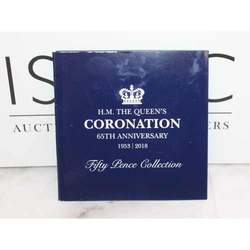 388 - 2018 Coronation 65th Anniversary 50p Coin Collection Set