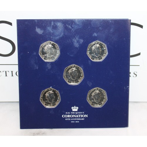 388 - 2018 Coronation 65th Anniversary 50p Coin Collection Set