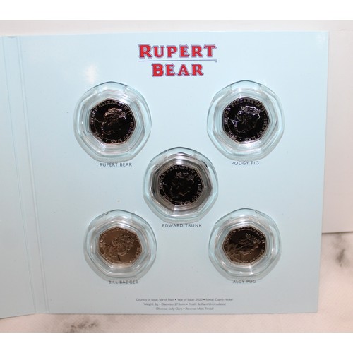 389 - 2020 Rupert Bear The 50p Coin Collection 5 Coin Set