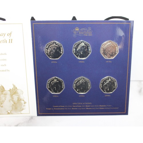 390 - 2021 Her Majesty Queen 's 95th Birthday 50p Coin Collection 6 Coin Set