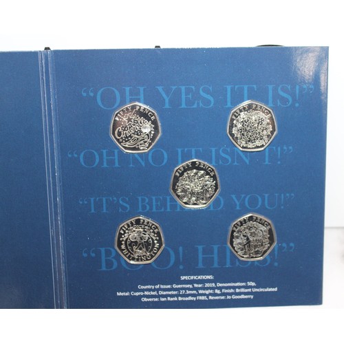 391 - 2019 The Pantomime Guernsey 50 Pence BU Collection 5 Coin Set