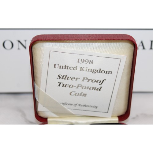 393 - Royal Mint Boxed 1998 UK Silver Proof £2 & COA