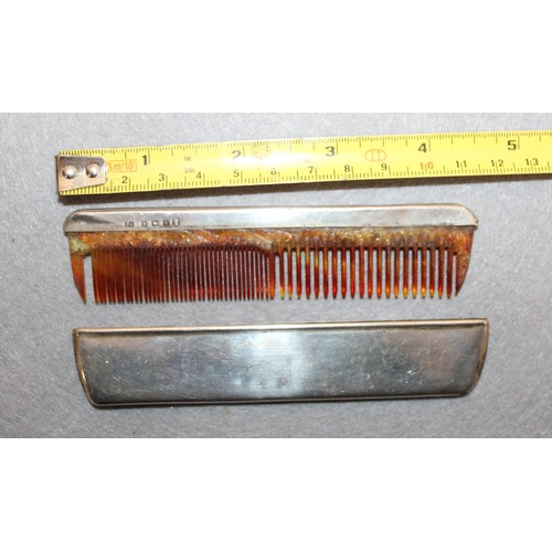 604 - Comb With Silver Hallmarked Edge & Case