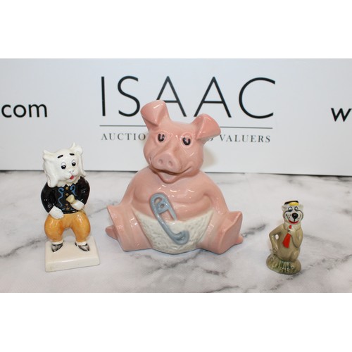 170 - A Collectable Natwest Baby Pig Ceramic Money Box A Rupert And His Friends 'Pong Ping' Beswick Orname... 