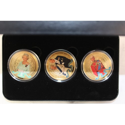 406 - Boxed Queen Elizabeth & HRH Prince Philip A Royal Life Together Gold Plated Medal Set