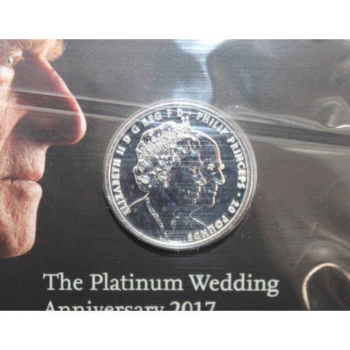 408 - The Royal Mint The Platinum Wedding Anniversary 2017 UK £20 Fine Silver Coin Sealed Pack