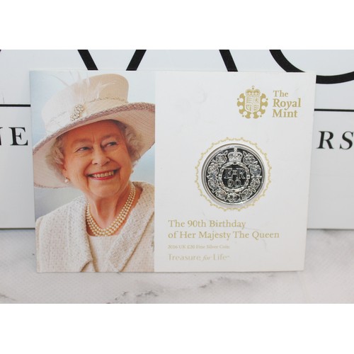 412 - The Royal Mint 2016 The 90th Birthday Of Her Majesty The Queen UK £20 Fine Silver Coin Not Sealed